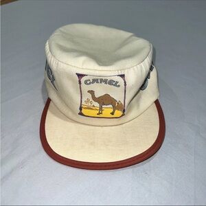 Vintage 1980s Camel Mens Ivory Cigarette Advertise Promo Hat Cap One Size